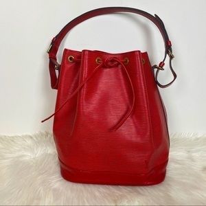 Louis Vuitton Red GM Noe Drawstring Handbag